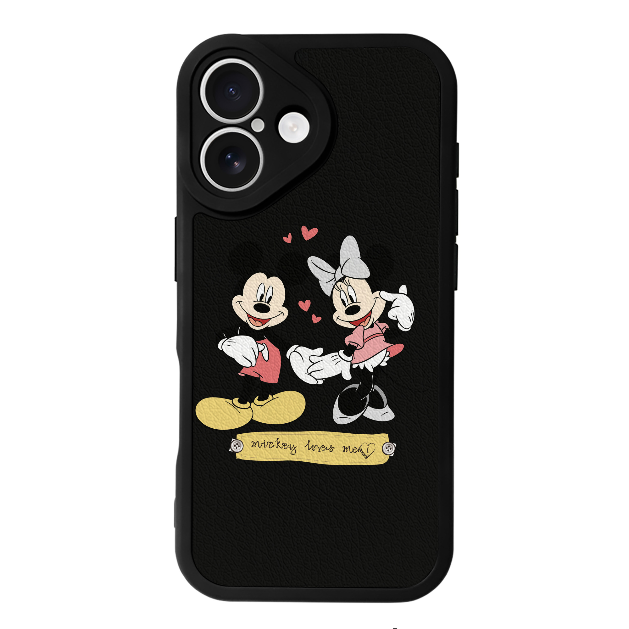 （画像用） ミッキーマウス Mickey Mouse 【iPhone 16シリーズ対応】シリコンスマホケース（レザー調） 材質：シリコン